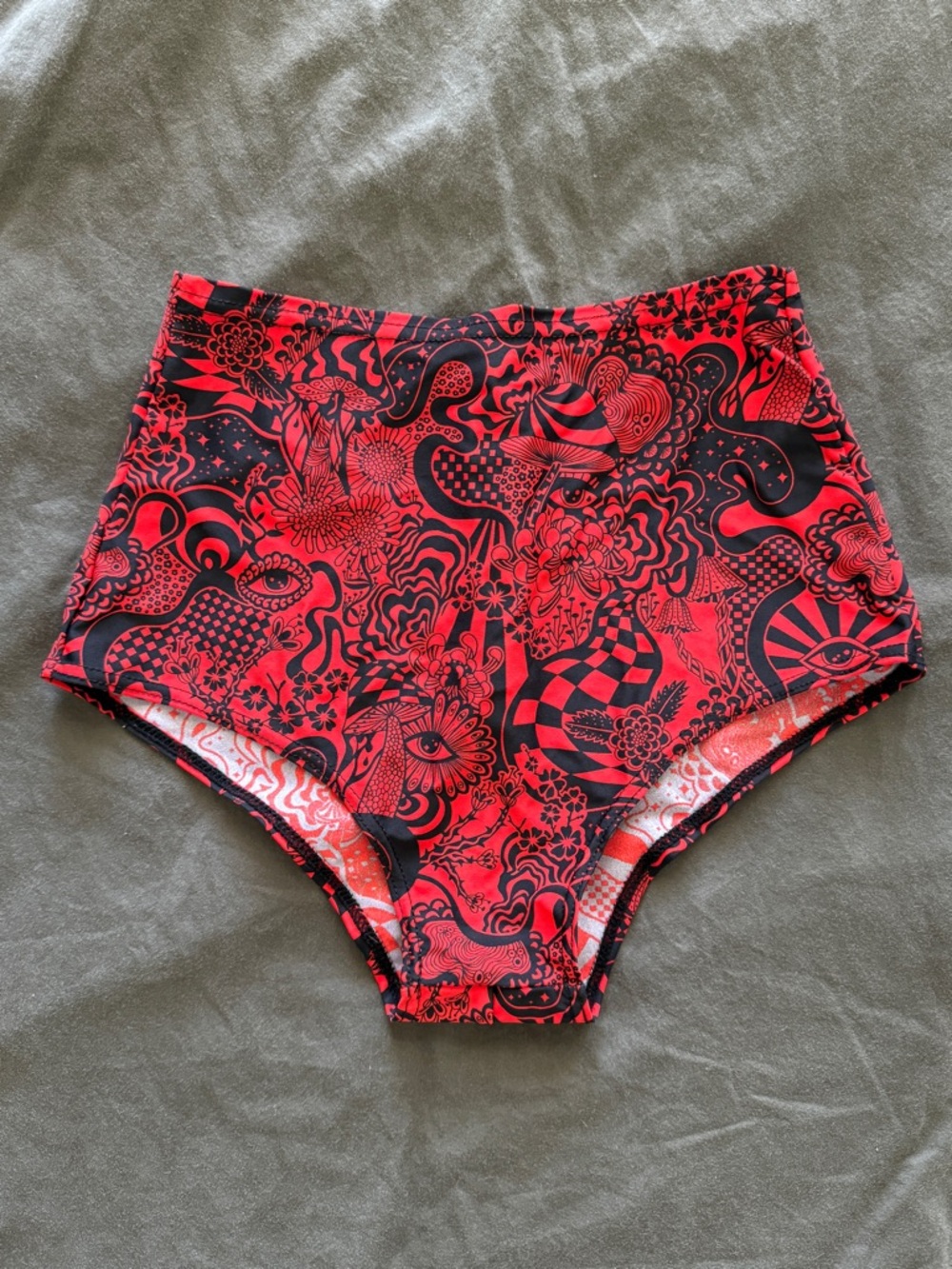 Rave Wonderland Red & Black Cheeky Festival Bottoms